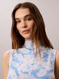 Multi Πλισέ Αμάνικο Τοπ Με Mock Neck Και Print  Γυναίκα