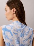 Multi Πλισέ Αμάνικο Τοπ Με Mock Neck Και Print  Γυναίκα