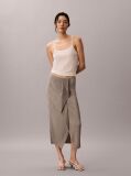 Καφέ Midi Φούστα Με Draped Πλισέ Σχέδιο  Γυναίκα