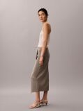 Καφέ Midi Φούστα Με Draped Πλισέ Σχέδιο  Γυναίκα