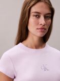 Μοβ Cropped T-shirt Με Μονόγραμμα Σε Στενή Γραμμή  Γυναίκα