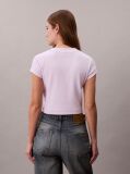 Μοβ Cropped T-shirt Με Μονόγραμμα Σε Στενή Γραμμή  Γυναίκα