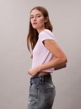 Μοβ Cropped T-shirt Με Μονόγραμμα Σε Στενή Γραμμή  Γυναίκα