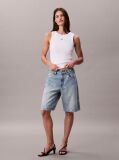 White Cotton Stretch Rib Tank Top  Women