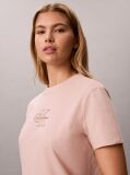 Orange Glossy Metallic Logo T-shirt  Women