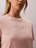 Orange Glossy Metallic Logo T-shirt  Women