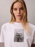 Λευκό T-shirt Με Σχέδιο Με Λουλούδια  Γυναίκα