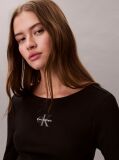 Μαύρο T-Shirt Με Λογότυπο Και Χαμηλή Πλάτη  Γυναίκα