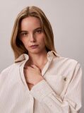 White Relaxed Cotton Poplin Stripe Shirt  Women