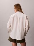 White Relaxed Cotton Poplin Stripe Shirt  Women