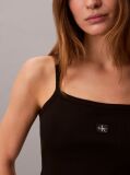 Black Cropped Ribbed Cotton Cami Top  Women