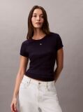 Μοβ Κοντομάνικο T-Shirt Με Slim Γραμμή Και  Μονόγραμμα  Γυναίκα