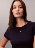 Μοβ Κοντομάνικο T-Shirt Με Slim Γραμμή Και  Μονόγραμμα  Γυναίκα