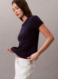 Μοβ Κοντομάνικο T-Shirt Με Slim Γραμμή Και  Μονόγραμμα  Γυναίκα