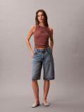 Brown Slim Ribbed Cotton Tank Top  Women