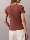 Καφέ T-shirt Με Slim Γραμμή Από Βαμβακερό Ριπ  Γυναίκα