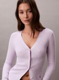 Purple Slim Cable Knit Cardigan  Women