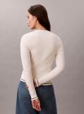 White Slim Cable Knit Cardigan  Women