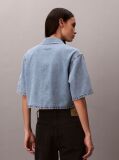 Μπλε Denim Crop Πουκάμισο Με Boxy Εφαρμογή  Γυναίκα