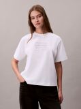 White Relaxed Embroidered Logo T-shirt  Women