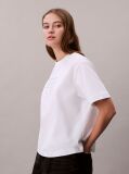 White Relaxed Embroidered Logo T-shirt  Women