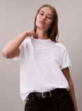 White Relaxed Embroidered Logo T-shirt  Women