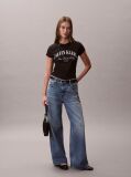 Black Slim Varsity Logo T-shirt  Women