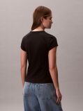 Black Slim Varsity Logo T-shirt  Women