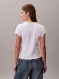 Λευκό T-shirt Με Slim Γραμμή Και Varsity Λογότυπο   Γυναίκα