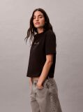 Μαύρο Άνετο T-shirt Με Λογότυπο  Γυναίκα