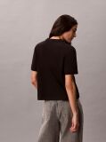 Μαύρο Άνετο T-shirt Με Λογότυπο  Γυναίκα