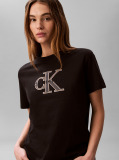 Μαύρο T-shirt Με Μονόγραμμα  Γυναίκα