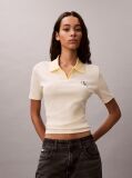 Κίτρινο Ριγέ Ριπ Πόλο T-shirt Με Slim Γραμμή  Γυναίκα