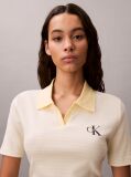 Κίτρινο Ριγέ Ριπ Πόλο T-shirt Με Slim Γραμμή  Γυναίκα