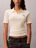 Κίτρινο Ριγέ Ριπ Πόλο T-shirt Με Slim Γραμμή  Γυναίκα