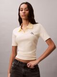 Κίτρινο Ριγέ Ριπ Πόλο T-shirt Με Slim Γραμμή  Γυναίκα