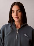 Μπλε Κοντό Hoodie Από Terry Με Monologo  Γυναίκα