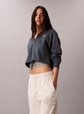 Μπλε Κοντό Hoodie Από Terry Με Monologo  Γυναίκα