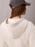Μπεζ Κοντό Hoodie Με Φερμουάρ Και Ελαστική Ζώνη Με Λογότυπο  Γυναίκα