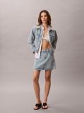 Denim Boxy Denim Τζάκετ Με Ρίγα Λογότυπου  Γυναίκα