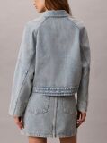 Denim Boxy Denim Τζάκετ Με Ρίγα Λογότυπου  Γυναίκα