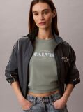 Πράσινο T-Shirt Με Ρετρό Λογότυπο Και Στρογγυλή Λαιμόκοψη  Γυναίκα