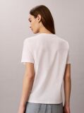 Λευκό T-Shirt Με Ρετρό Λογότυπο Και Στρογγυλή Λαιμόκοψη  Γυναίκα