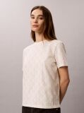 Λευκό T-Shirt Με Print Εμβλήματος Και Στρογγυλή Λαιμόκοψη  Γυναίκα