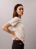 Λευκό T-Shirt Με Print Εμβλήματος Και Στρογγυλή Λαιμόκοψη  Γυναίκα