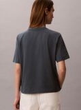Μπλε Boxy T-Shirt Με Monologo  Γυναίκα