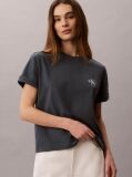 Μπλε Boxy T-Shirt Με Monologo  Γυναίκα