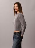 Grey Monogram Wool Blend Raglan Sleeve Jumper  Women
