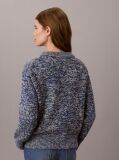 Blue Monogram Label Chunky Mouliné Jumper  Women