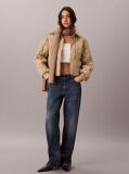 Beige Print Lightweight Short Quilted Liner Jacket  Women
